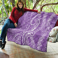 Polynesia Plumeria Lei Quilt Periwinkle Curves Motif