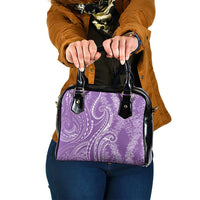 Polynesia Plumeria Lei Shoulder Handbag Periwinkle Curves Motif
