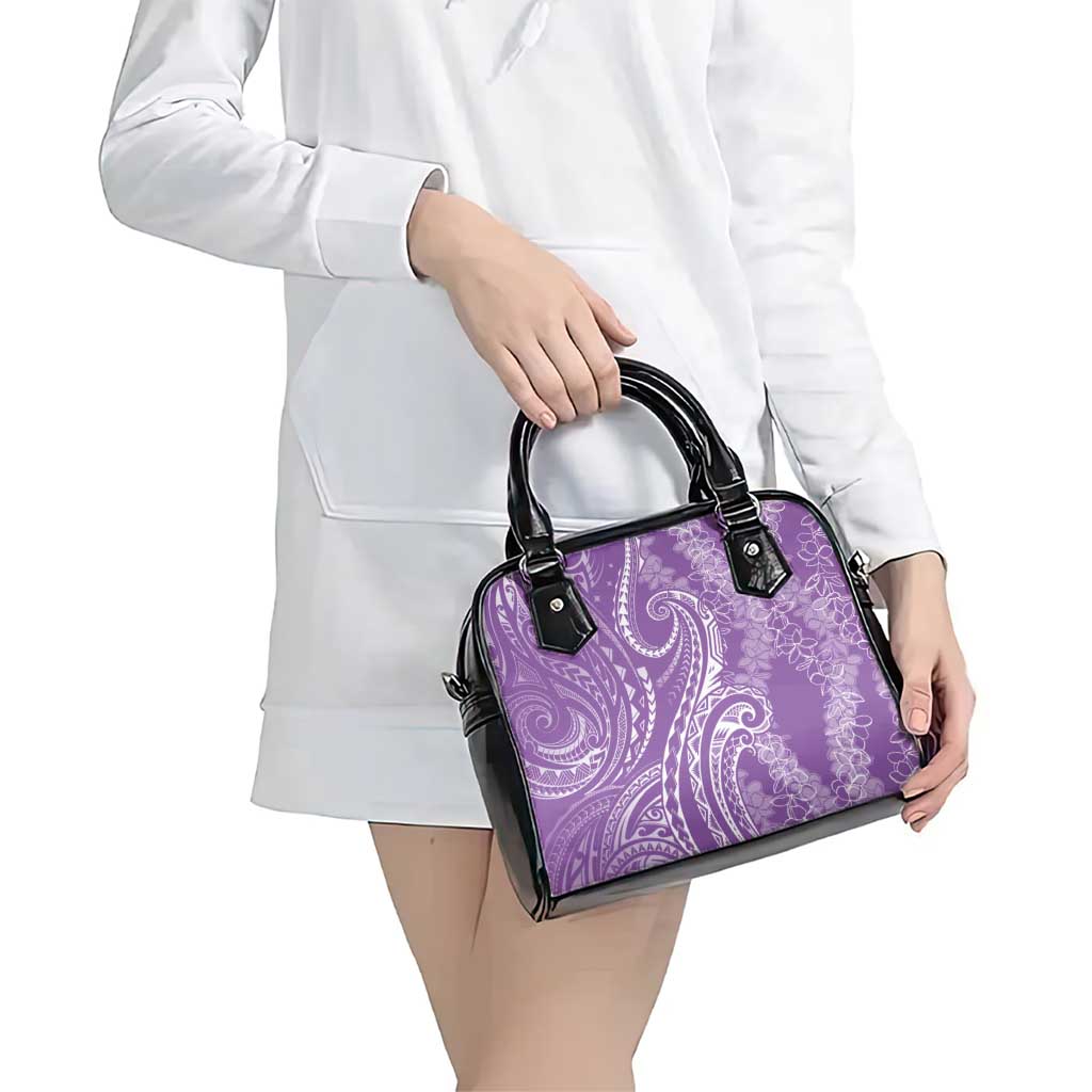 Polynesia Plumeria Lei Shoulder Handbag Periwinkle Curves Motif