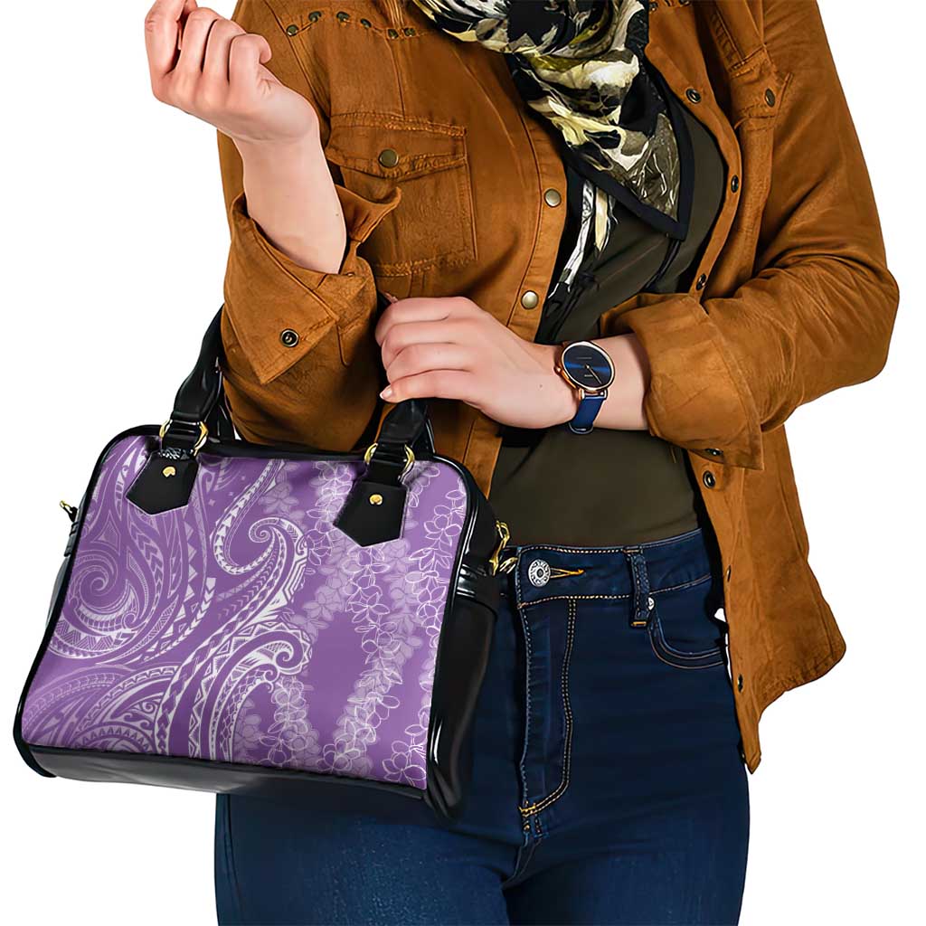 Polynesia Plumeria Lei Shoulder Handbag Periwinkle Curves Motif