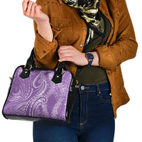 Polynesia Plumeria Lei Shoulder Handbag Periwinkle Curves Motif