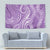 Polynesia Plumeria Lei Tapestry Periwinkle Curves Motif