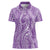 Polynesia Plumeria Lei Women Polo Shirt Periwinkle Curves Motif