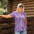 Polynesia Plumeria Lei Women Polo Shirt Periwinkle Curves Motif