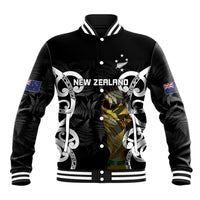 New Zealand WC2026 Custom Black Baseball Jacket Silver Fern