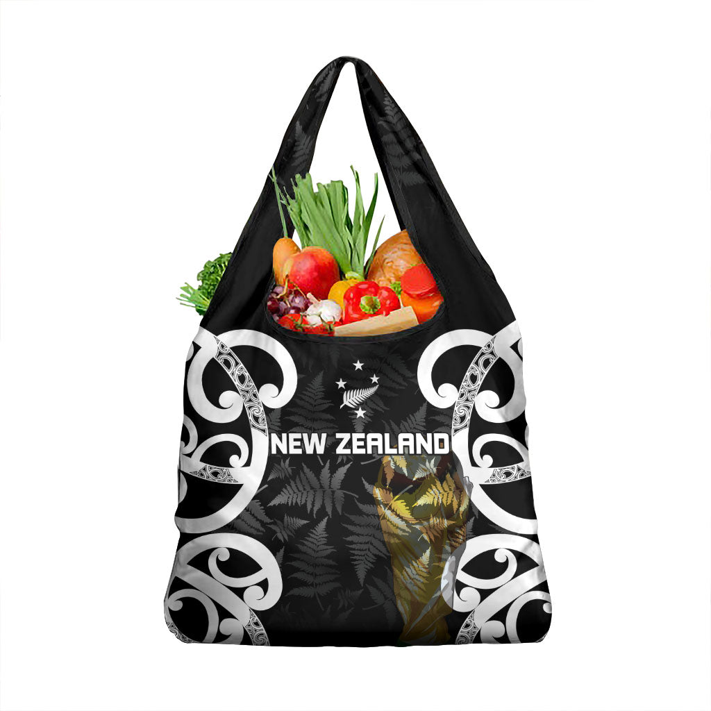 New Zealand WC2026 Black Grocery Bag Silver Fern LT7 1-pack One Size Black - Polynesian Pride
