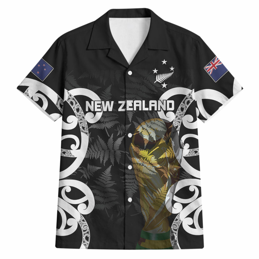 New Zealand WC2026 Custom Black Hawaiian Shirt Silver Fern LT7 Black - Polynesian Pride