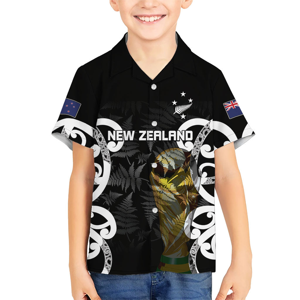 New Zealand WC2026 Custom Black Kid Hawaiian Shirt Silver Fern LT7 Kid Black - Polynesian Pride