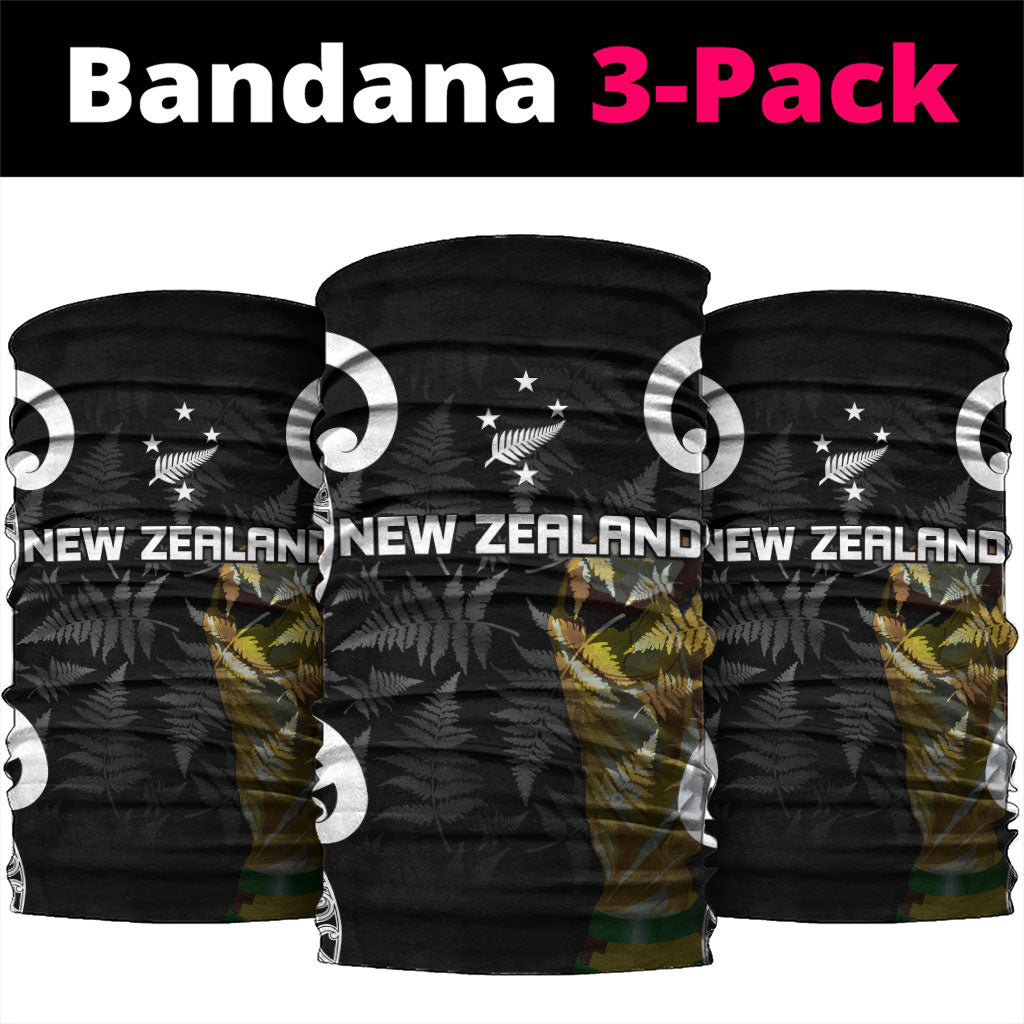 New Zealand WC2026 Black Neck Gaiter Silver Fern LT7 package One Size: 25*50cm Black - Polynesian Pride