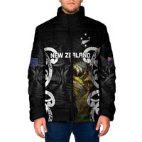 New Zealand WC2026 Custom Black Padded Jacket Silver Fern LT7 Men Black - Polynesian Pride