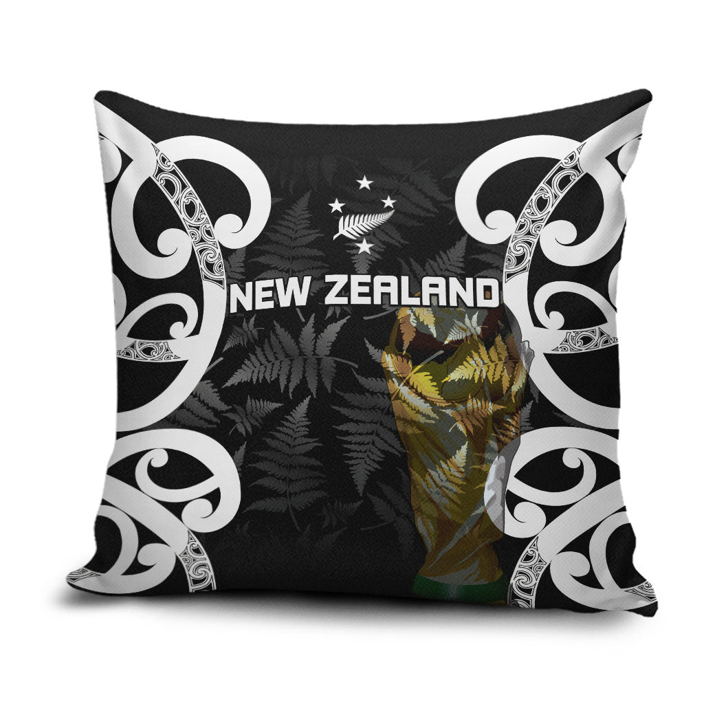 New Zealand WC2026 Black Pillow Cover Silver Fern LT7 Black - Polynesian Pride