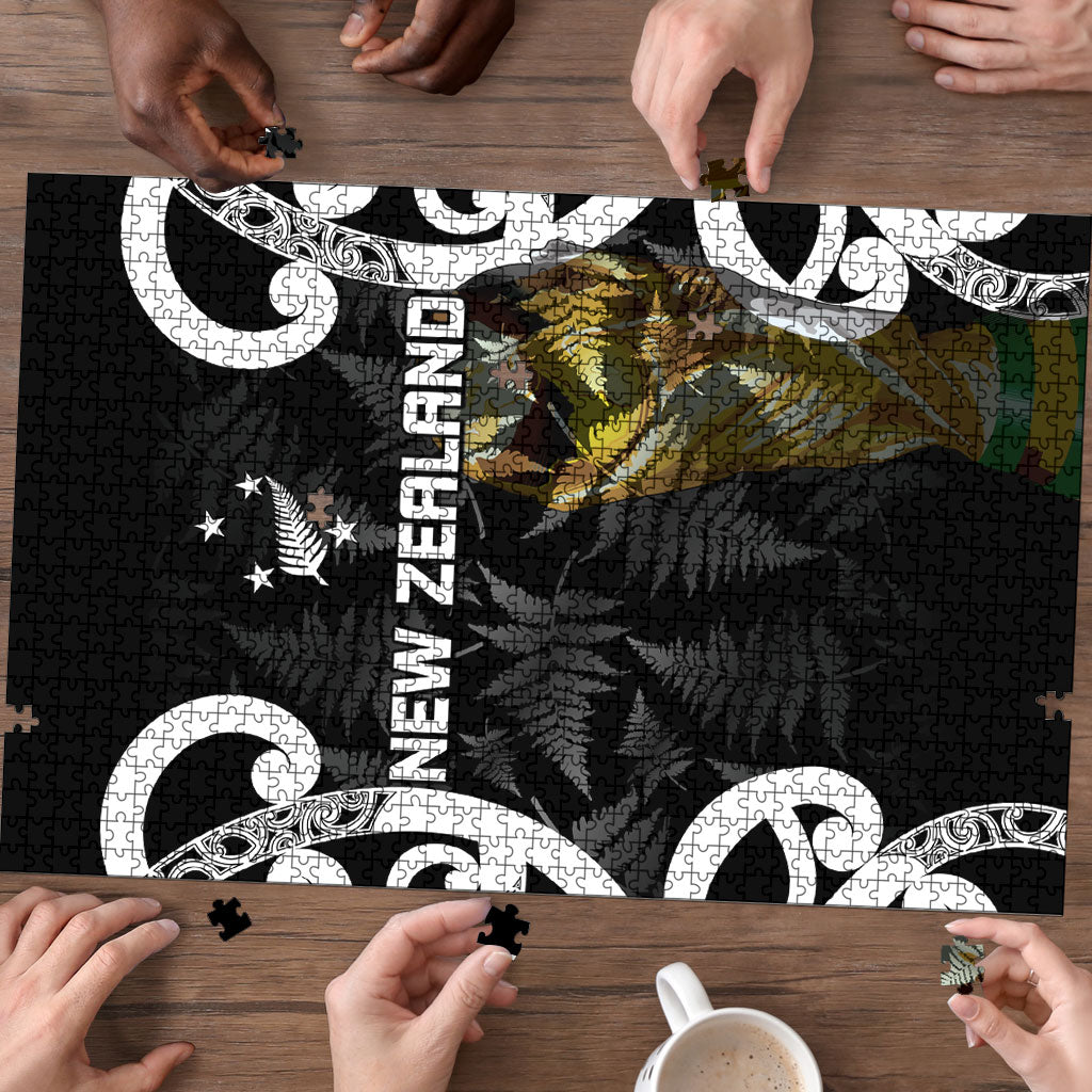 New Zealand WC2026 Black Puzzle Silver Fern LT7 - Polynesian Pride