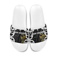 New Zealand WC2026 Black Slide Sandals Silver Fern