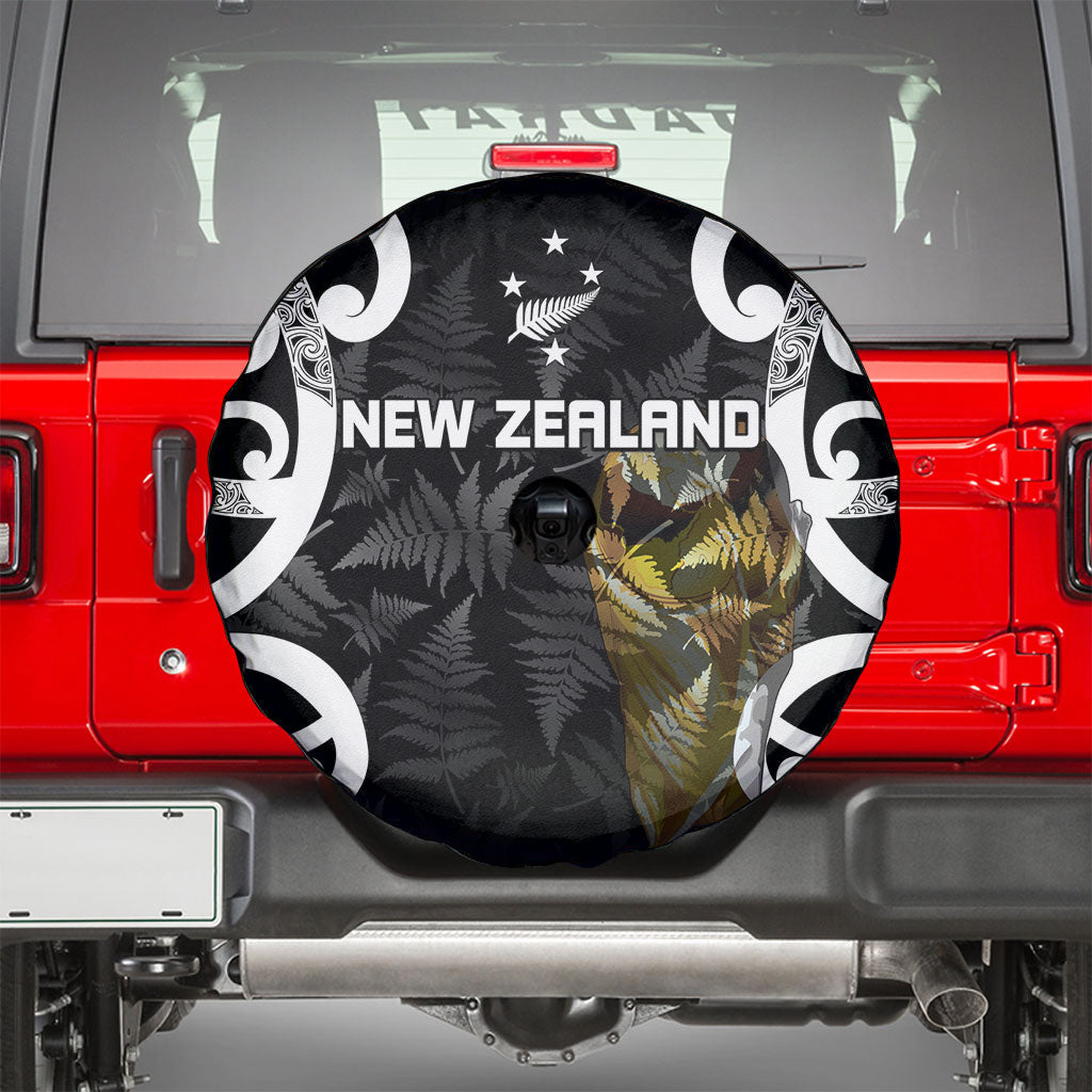 New Zealand WC2026 Black Spare Tire Cover Silver Fern LT7 - Polynesian Pride