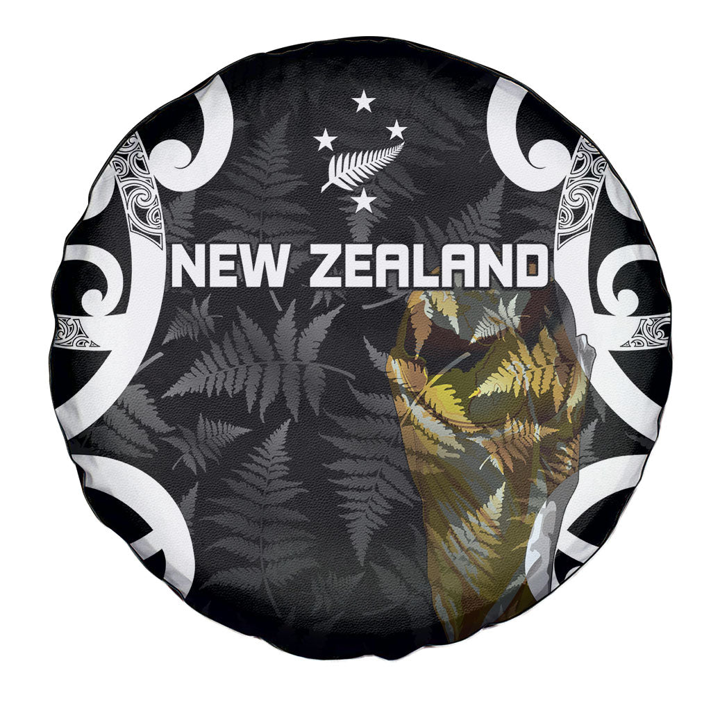 New Zealand WC2026 Black Spare Tire Cover Silver Fern LT7 - Polynesian Pride