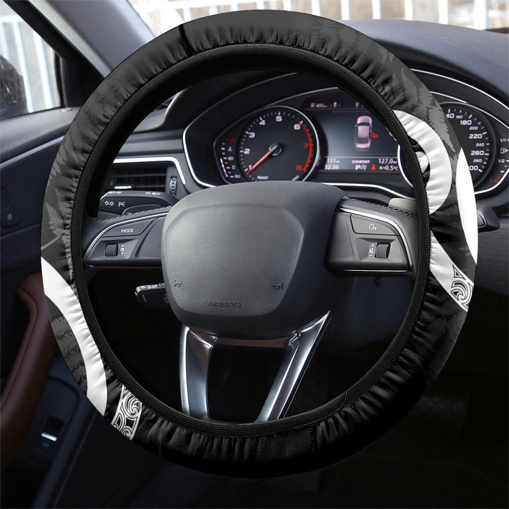 New Zealand WC2026 Black Steering Wheel Cover Silver Fern
