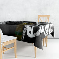 New Zealand WC2026 Black Tablecloth Silver Fern
