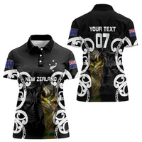 New Zealand WC2026 Custom Black Women Polo Shirt Silver Fern LT7 - Polynesian Pride