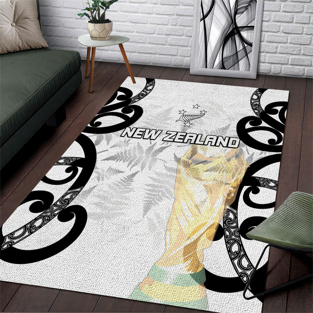 New Zealand WC2026 White Area Rug Silver Fern