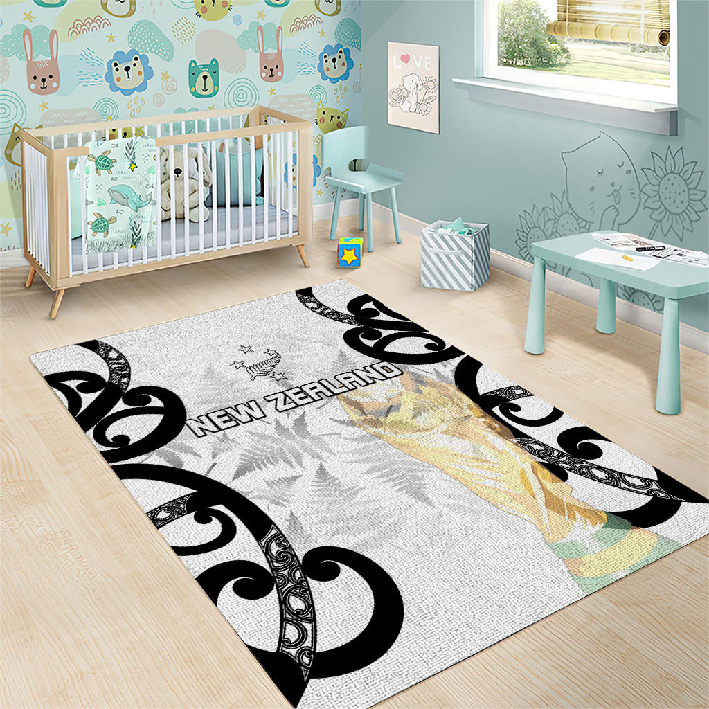 New Zealand WC2026 White Area Rug Silver Fern