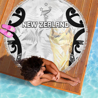 New Zealand WC2026 White Beach Blanket Silver Fern LT7 - Polynesian Pride
