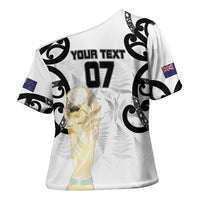 New Zealand WC2026 Custom White Cross Shoulder Shirt Silver Fern