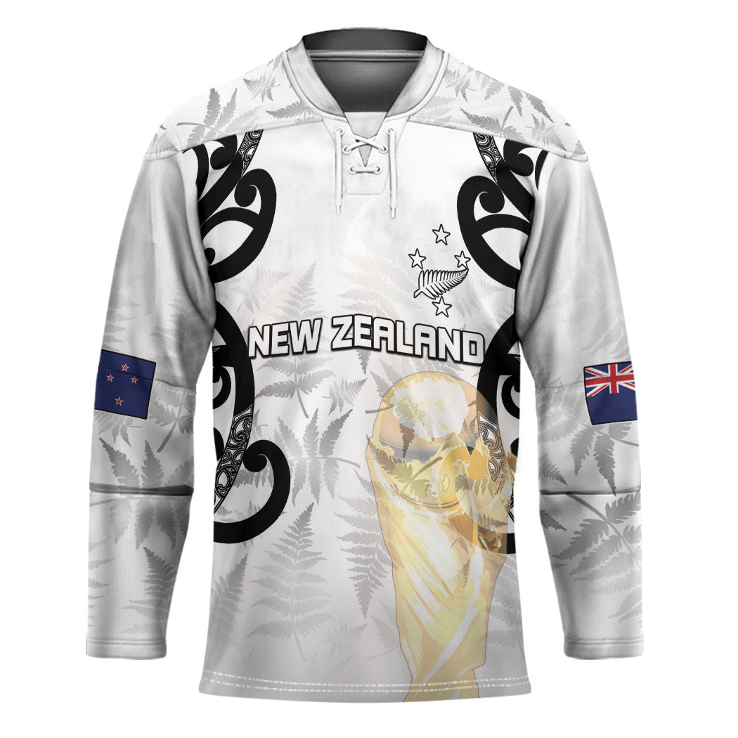 New Zealand WC2026 Custom White Hockey Jersey Silver Fern LT7 Unisex White - Polynesian Pride