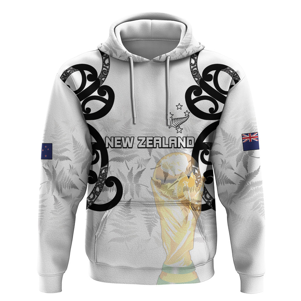 New Zealand WC2026 Custom White Hoodie Silver Fern LT7 Pullover Hoodie White - Polynesian Pride