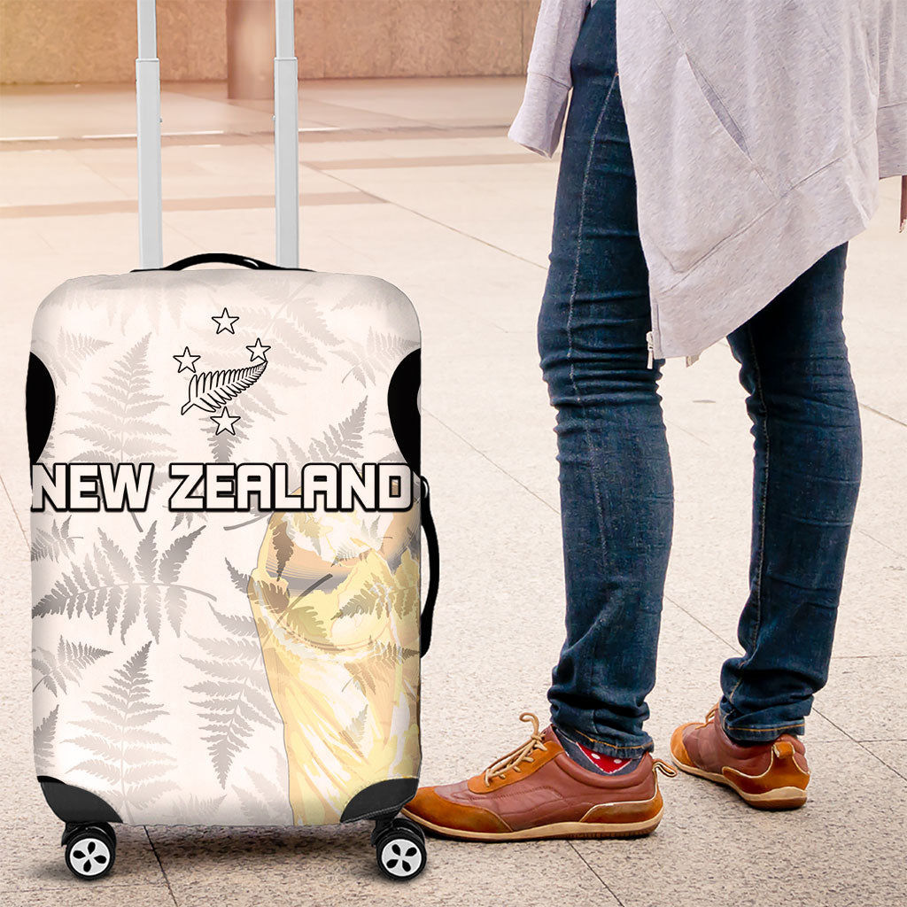 New Zealand WC2026 White Luggage Cover Silver Fern LT7 White - Polynesian Pride