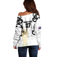 New Zealand WC2026 Custom White Off Shoulder Sweater Silver Fern