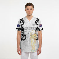 New Zealand WC2026 Custom White Scrub Top Silver Fern LT7 - Polynesian Pride