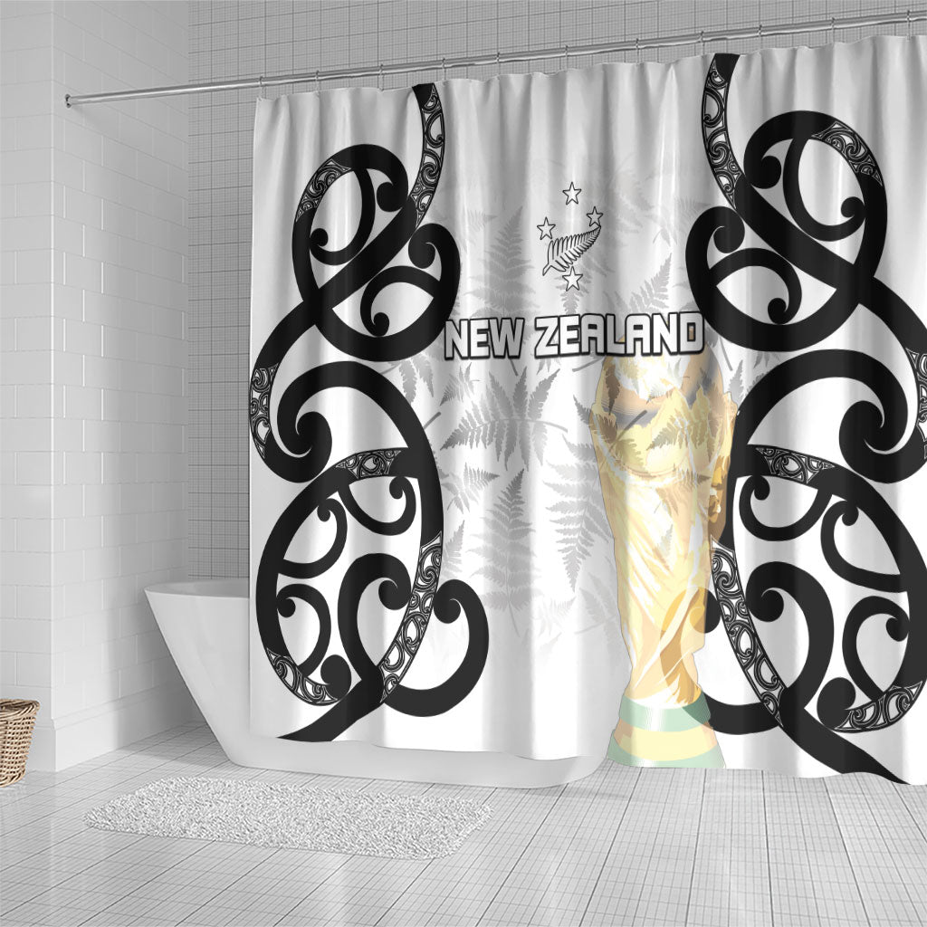 New Zealand WC2026 White Shower Curtain Silver Fern