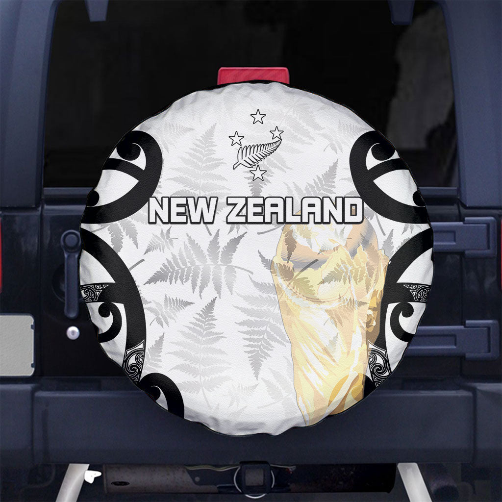 New Zealand WC2026 White Spare Tire Cover Silver Fern LT7 No hole White - Polynesian Pride