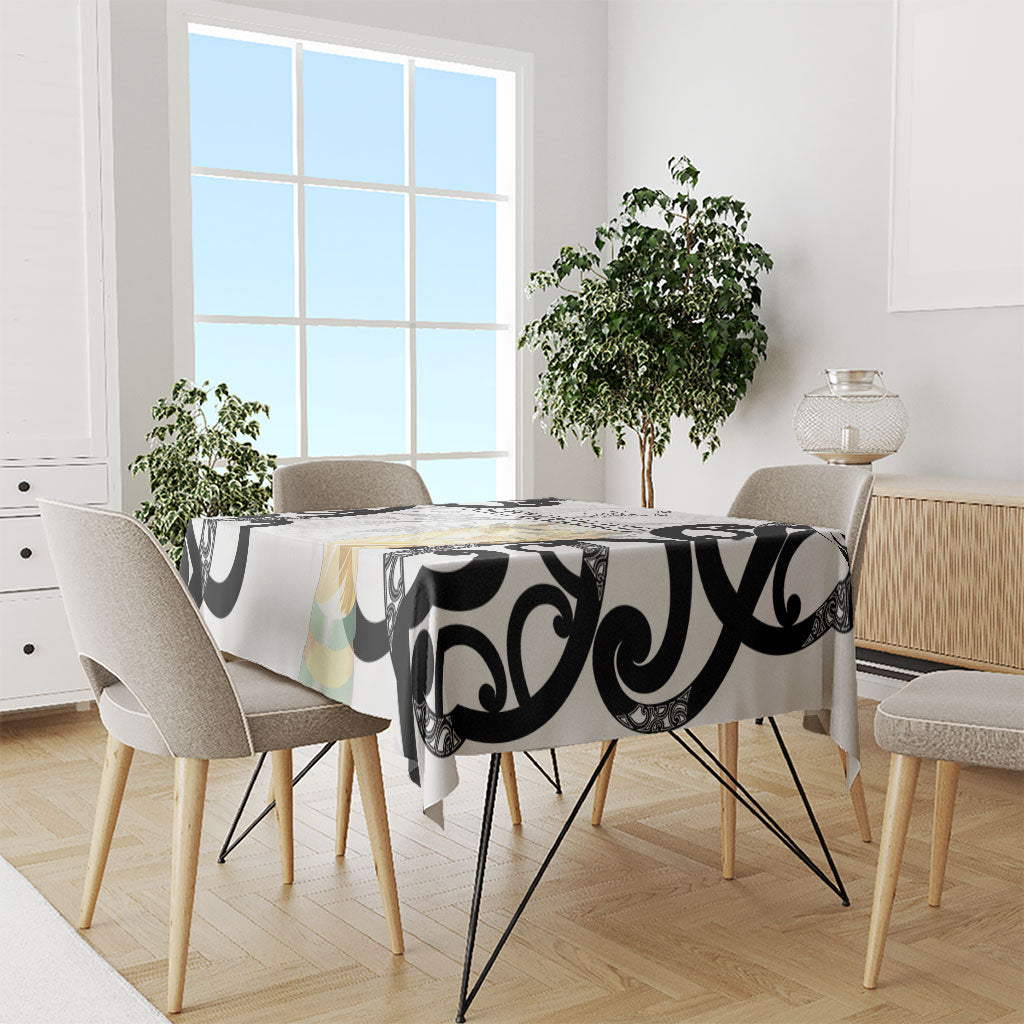New Zealand WC2026 White Tablecloth Silver Fern LT7 - Polynesian Pride