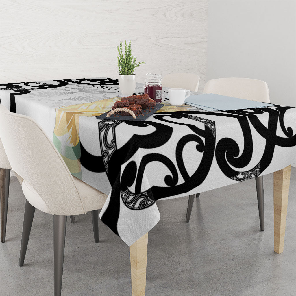 New Zealand WC2026 White Tablecloth Silver Fern LT7 - Polynesian Pride