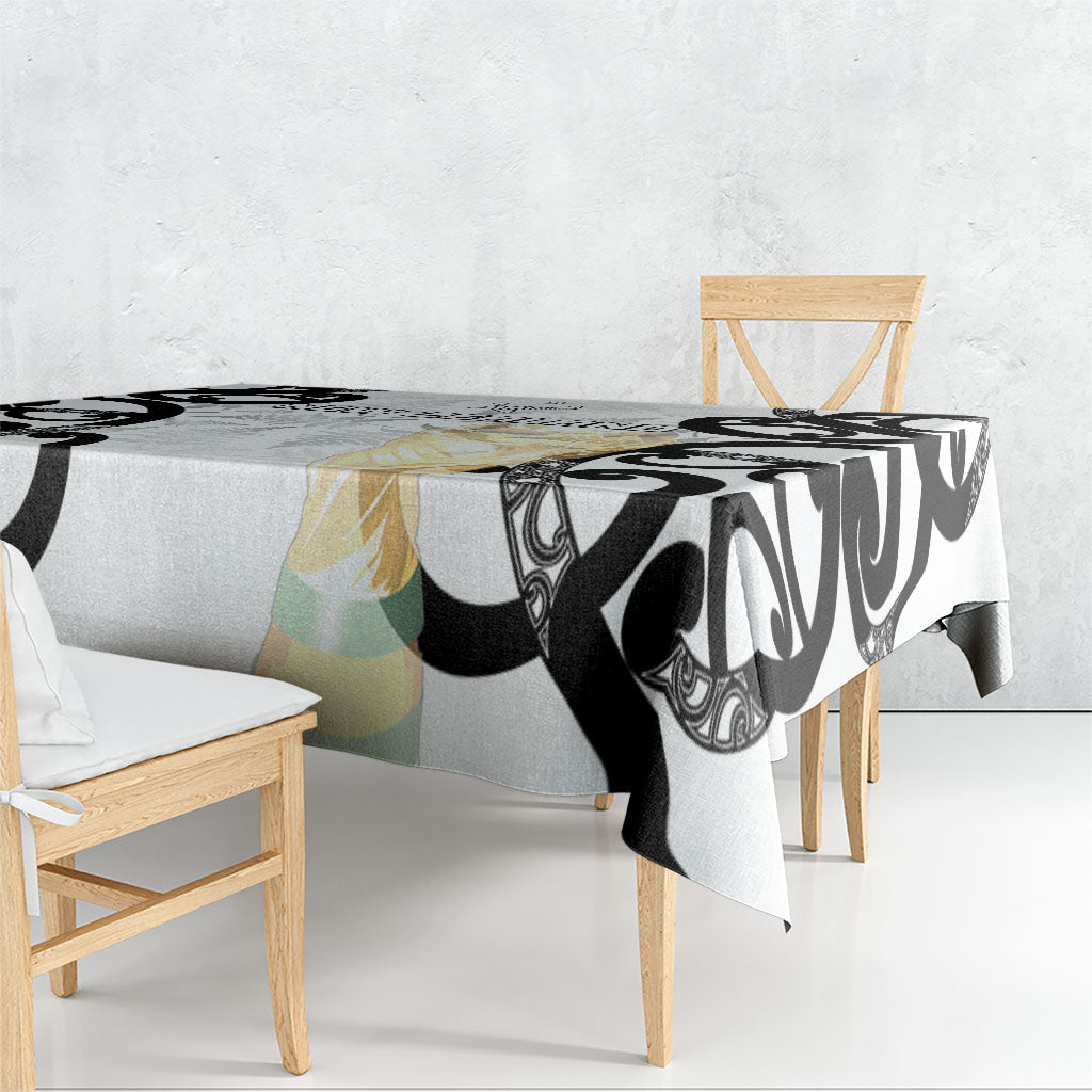 New Zealand WC2026 White Tablecloth Silver Fern LT7 - Polynesian Pride