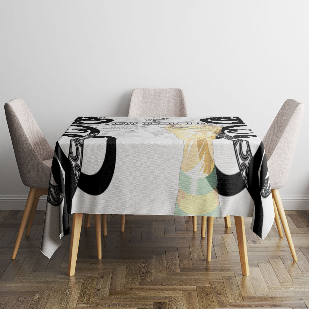 New Zealand WC2026 White Tablecloth Silver Fern LT7 - Polynesian Pride