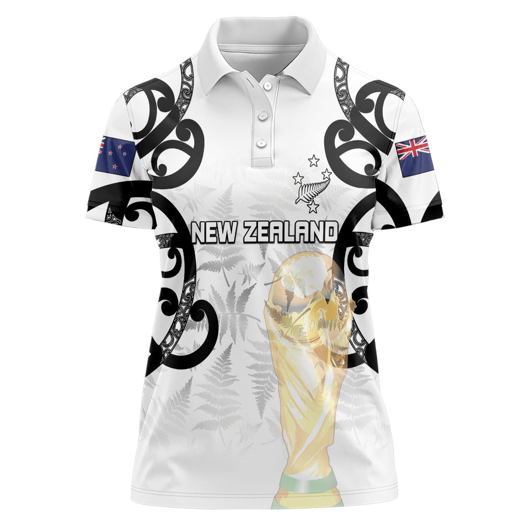 New Zealand WC2026 Custom White Women Polo Shirt Silver Fern LT7 Female White - Polynesian Pride