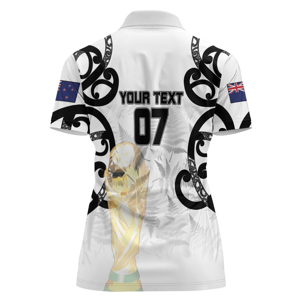 New Zealand WC2026 Custom White Women Polo Shirt Silver Fern LT7 - Polynesian Pride