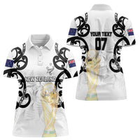 New Zealand WC2026 Custom White Women Polo Shirt Silver Fern LT7 - Polynesian Pride
