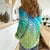 Polynesian Pride Women Casual Shirt Turtle Hibiscus Luxury Style - Gradient Blue LT7 - Polynesian Pride