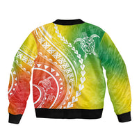 Polynesian Pride Bomber Jacket Turtle Hibiscus Luxury Style - Reggae LT7 - Polynesian Pride