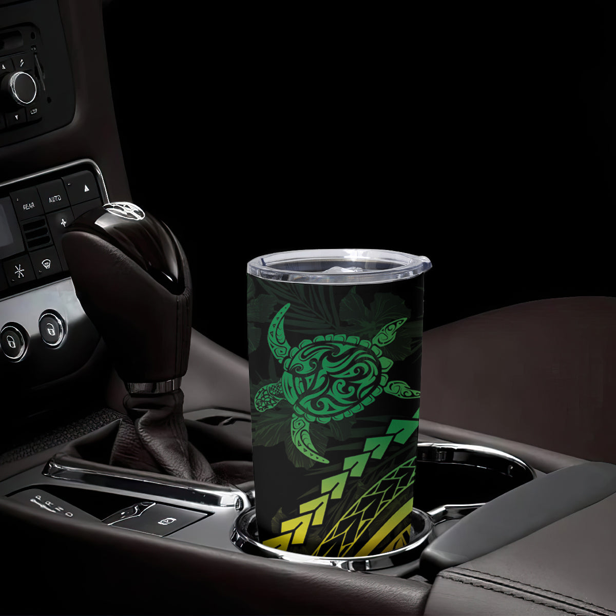 Polynesian Pride Tumbler Cup Turtle Hibiscus Luxury Style - Reggae Ver2