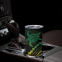 Polynesian Pride Tumbler Cup Turtle Hibiscus Luxury Style - Reggae Ver2