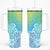 Polynesia Tumbler With Handle Plumeria Blue Gradient Curves