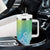Polynesia Tumbler With Handle Plumeria Blue Gradient Curves