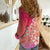 Polynesia Women Casual Shirt Plumeria Pink Gradient Curves LT7 - Polynesian Pride