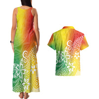 Polynesia Couples Matching Tank Maxi Dress and Hawaiian Shirt Plumeria Reggae Curves LT7 - Polynesian Pride