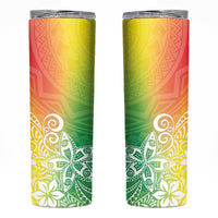 Polynesia Skinny Tumbler Plumeria Reggae Curves LT7 Colorful - Polynesian Pride