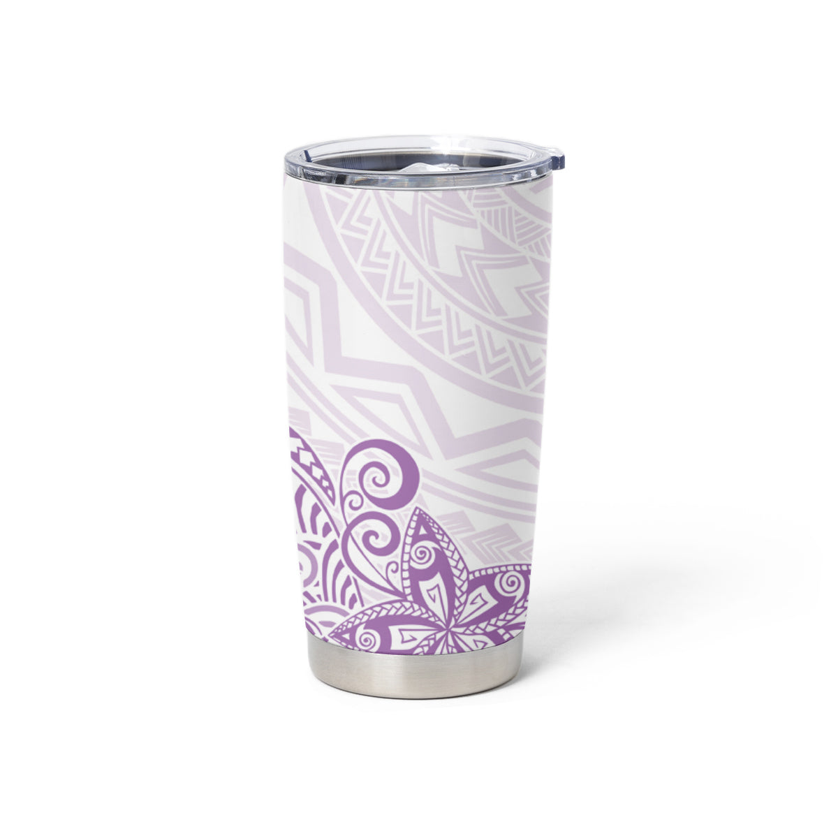 Polynesia Tumbler Cup Plumeria Lavender Curves